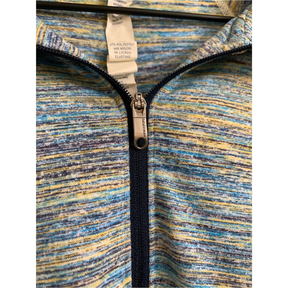 lululemon Surge Warm Blue Yellow Space-Dye Quarter-Zip Hoodie Large - Picture 6 of 16